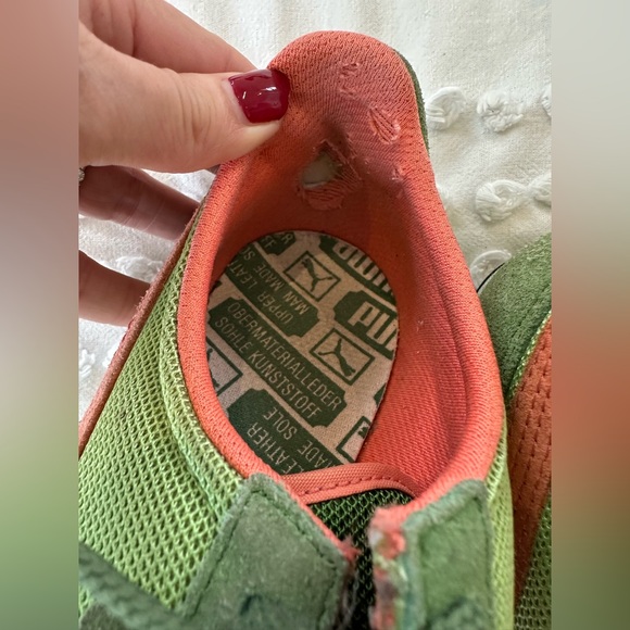Puma 5000m Suede Running Sneakers In Green & Orange - Picture 9 of 11